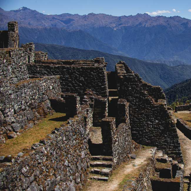 sayacmarca an inca site located on the inca trail